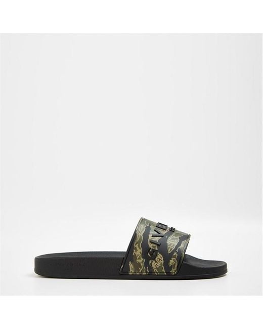 Givenchy Green Camo Sliders for men