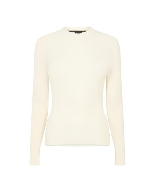 Boss White Feskiera Long Sleeve T-Shirt