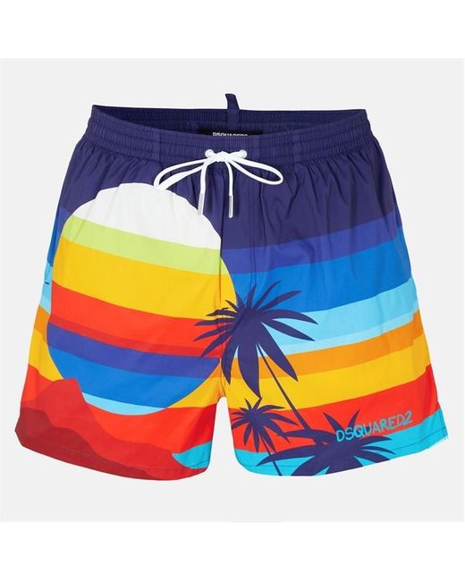 DSquared² Blue Sunset Quick Dry Tailored Fit Swim Shorts for men