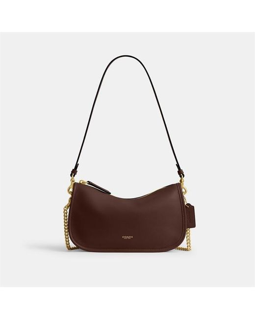 COACH Brown Natural Grain Leather Waverly Bag