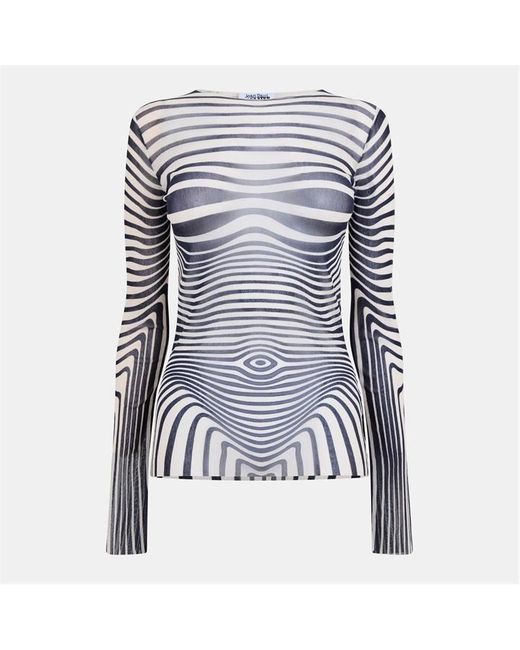 Jean Paul Gaultier Blue Morph Long Sleeve T-Shirt