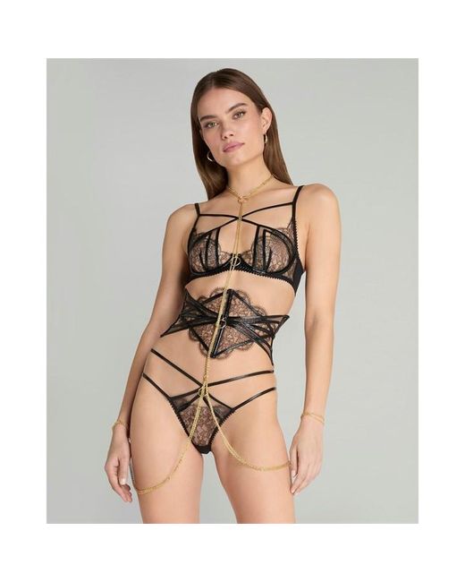 Agent Provocateur Brown Foxie Choker & Cuff Set