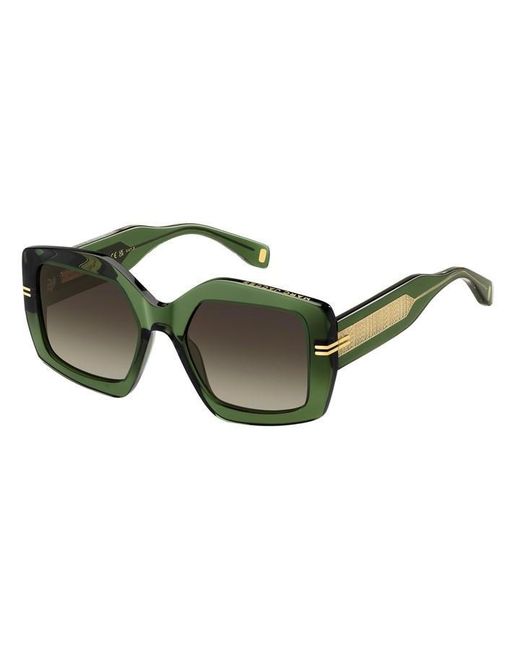 Marc Jacobs Green Rec Geometric Round Sunglasses