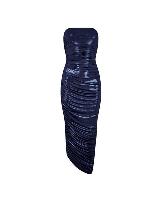 Norma Kamali Blue Strapless Diana Maxi Dress