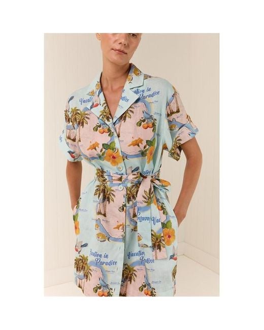 Palm Noosa Blue Palm No Rey Dress Ld61