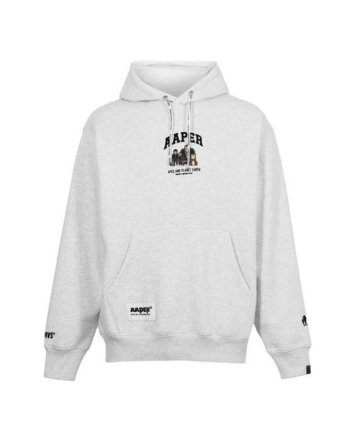 Aape White Pull Over Hoodie for men