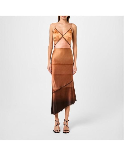 Sir. The Label Orange Martina V Neck Slip Dress