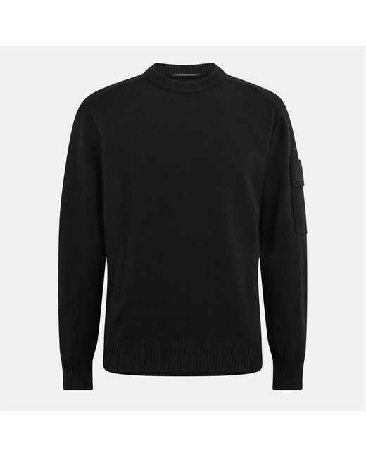 CP COMPANY METROPOLIS Black Crew-Neck Knitted Top for men