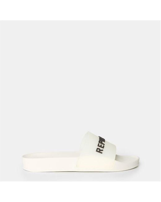 Represent White Waterproof Ergonomic Pool Sliders for men