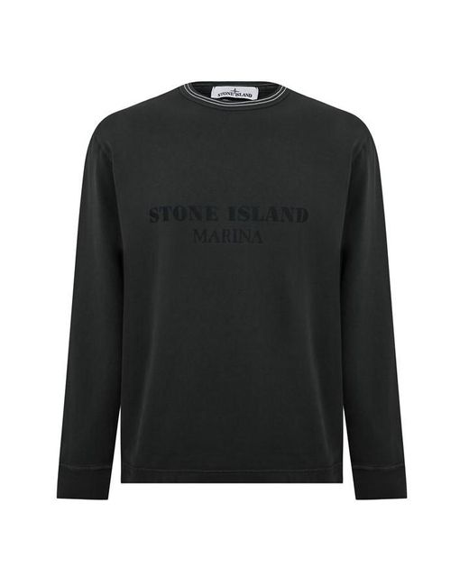 Stone Island Marina Black Marina Oversize Tshirt for men