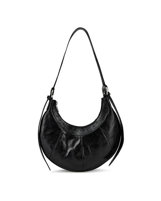 MARINE SERRE Black Embossed Leather Eclipse Bag
