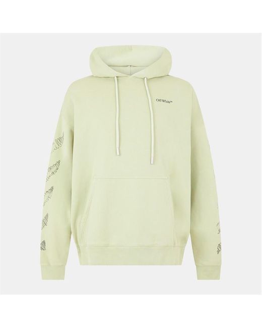 Off-White c/o Virgil Abloh Green Scrib Diag Pullover Hoodie for men