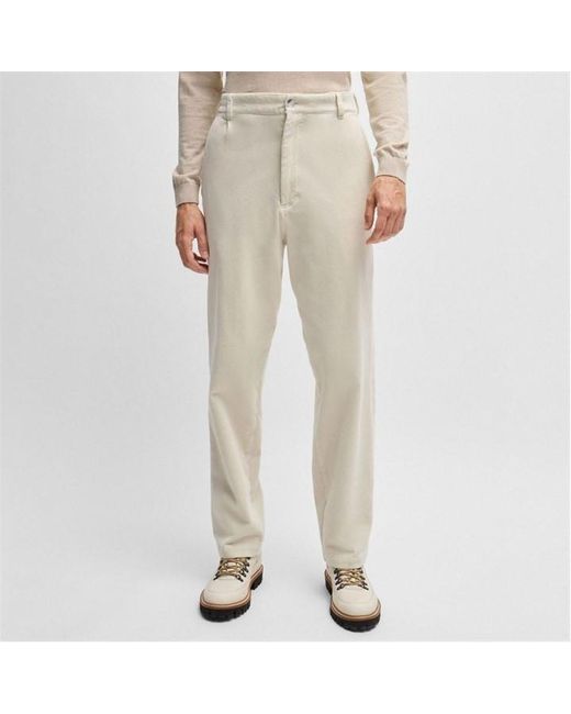 Boss Natural C-Kai-Dpl Relaxed-Fit Trousers for men