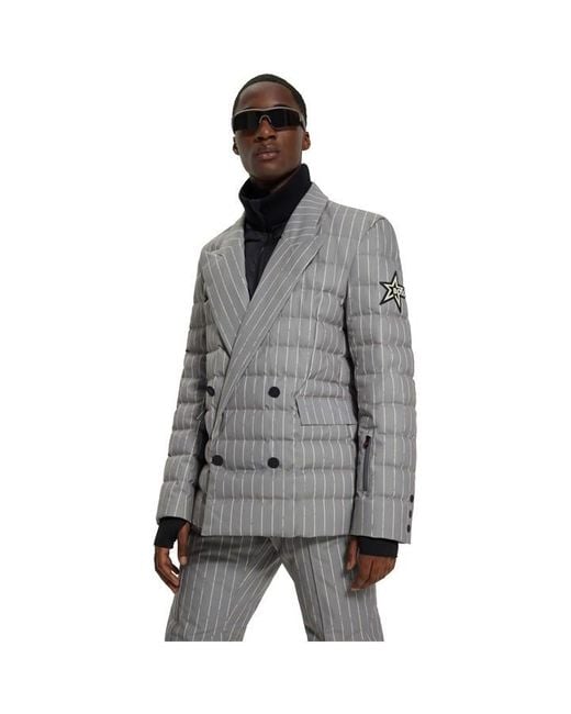 Boss Gray Weather-Resistant Ski Jacket for men