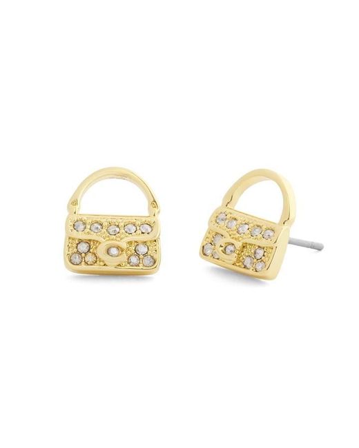 COACH Yellow Tabby Stud Earrings