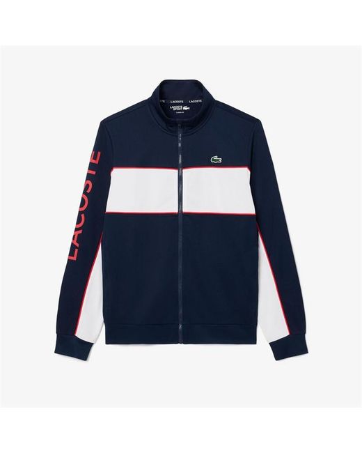 Lacoste Blue Print Branding Zipped Tennis Sweatshirt for men