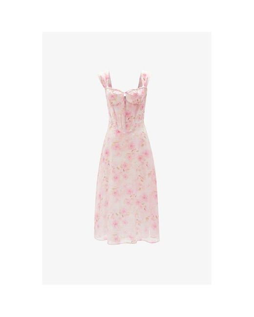 Bardot White Floral Midi Dress