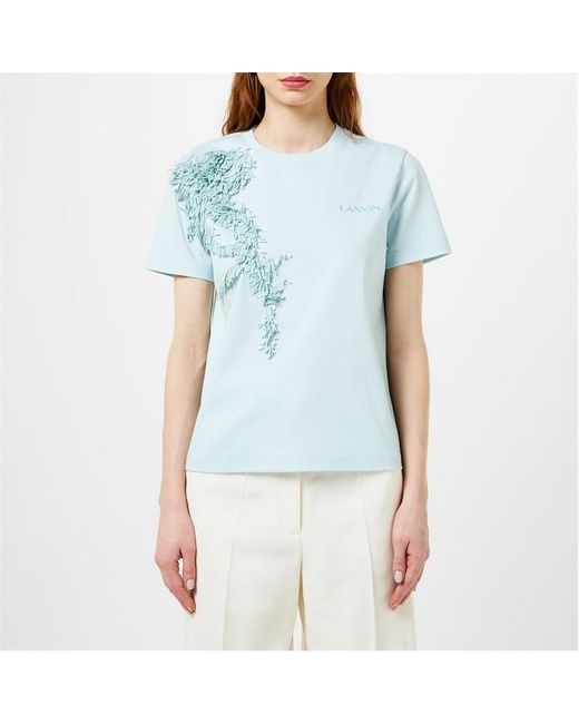 Lanvin Blue Logo T-shirt Ladies