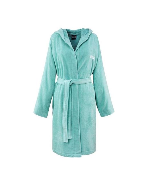 HUGO Blue Plain Hooded Robe