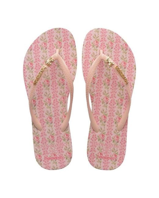 Havaianas Pink X Loveshackfancy Slim Flip Flops