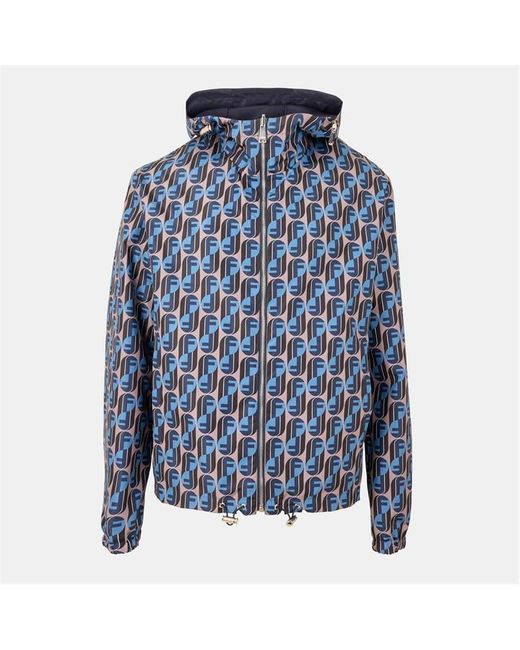 Fendi Blue Weather Resistant Windbreaker for men