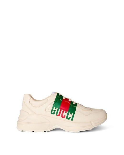 Gucci White Rhyton Trainers for men
