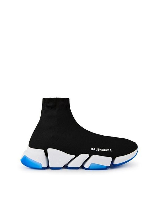 Balenciaga Black Speed 2.0 Clear Sole Recycled Knit Trainers for men