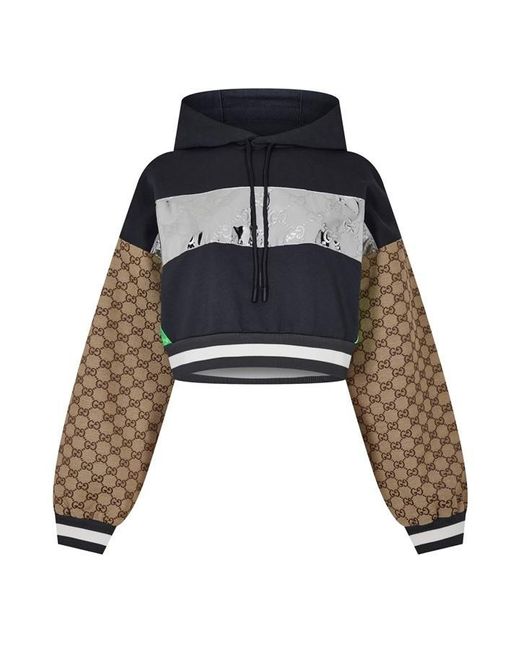 Gucci Blue Double G Cropped Hoodie