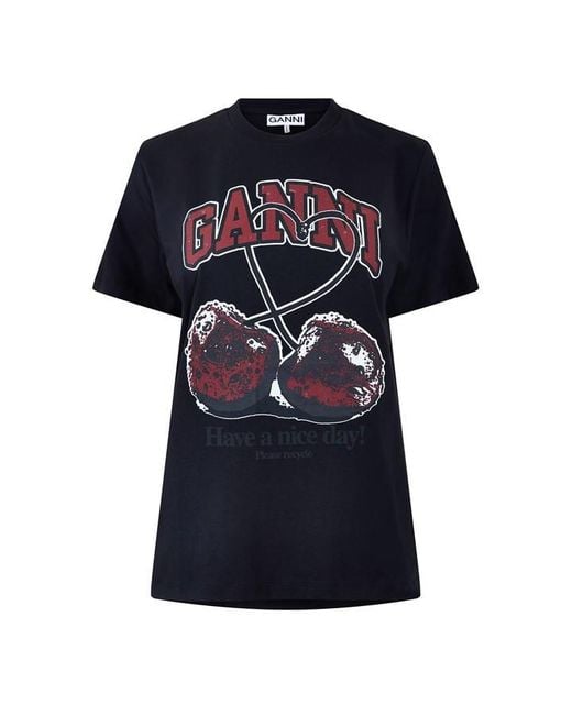 Ganni Black Graphic T-Shirt