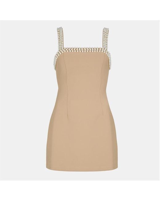 Odd Muse The Ultimate Muse Pearl Trim Mini Dress in Grey | Lyst UK