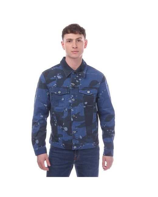 Off-White c/o Virgil Abloh Blue Camo Skate Denim Jacket for men