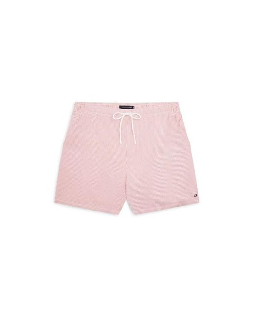 Tommy Hilfiger Pink Ithaca Medium Seersucker Swim Shorts for men