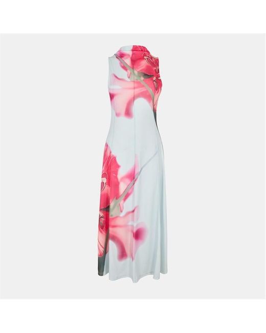 Ted Baker Pink Mesh Midi Tea Dress