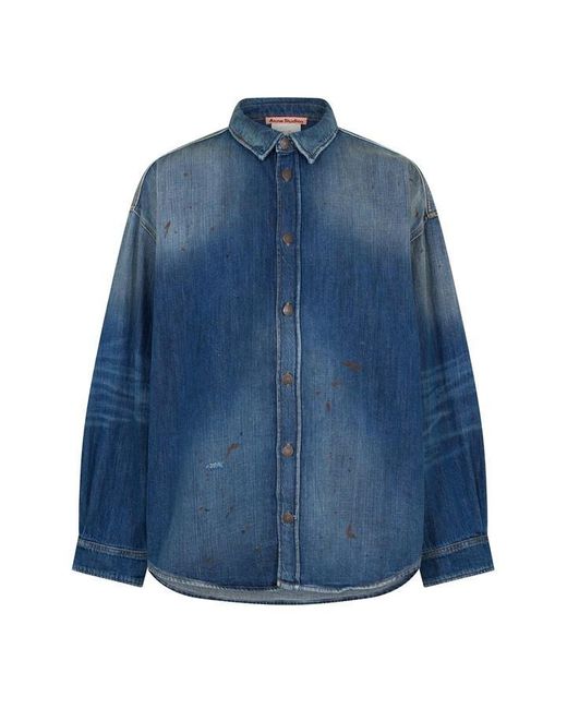 Acne Blue Denim Os Denim Overshirt for men