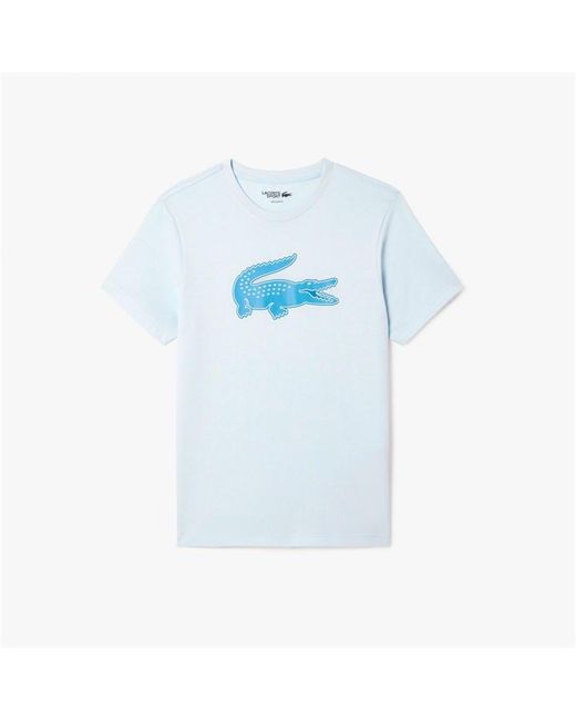Lacoste Blue Ultra Dry Xxl Logo Sport T-Shirt for men