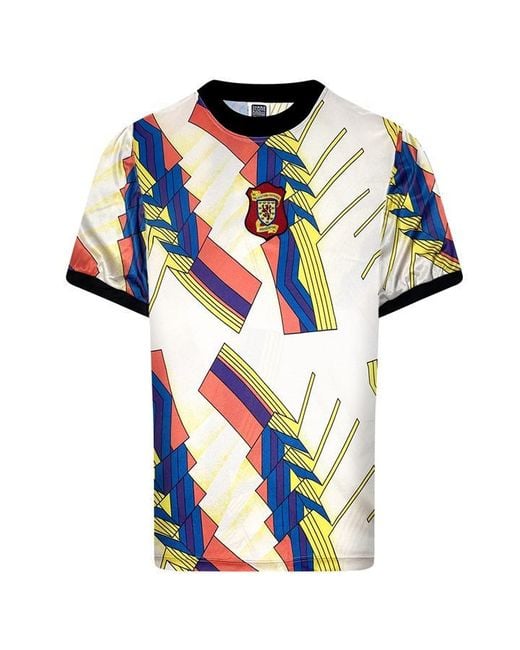 Score Draw Blue Scotland 1994 Home Goalkeeper Retro Football Shirt for men