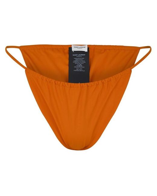 Saint Laurent Orange Drawstring Tanga Bikini Bottoms
