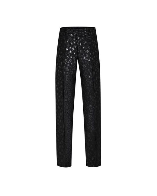 Versace Black Leopard-Print Trousers for men