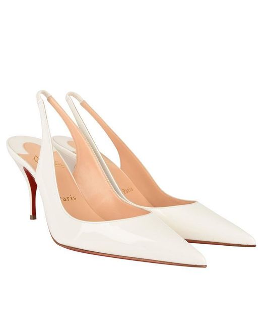 louboutin white slingbacks