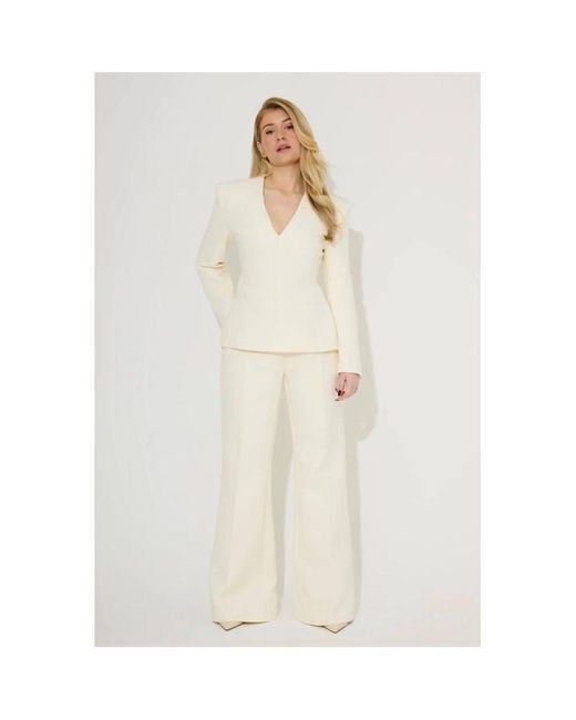 Odd Muse White Wide Leg Trousers