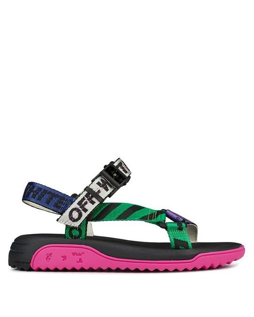 Off-White c/o Virgil Abloh Green Trek Flat Sandals