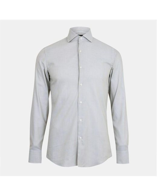 Boss Gray Oxford Long Sleeve Shirt for men