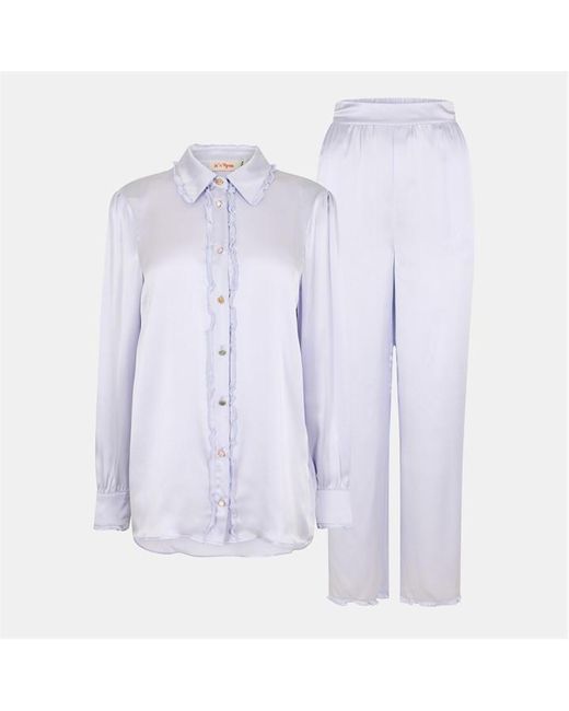 It's 9pm Brown Vogue Silk Long Sleeve Pyjama Sets