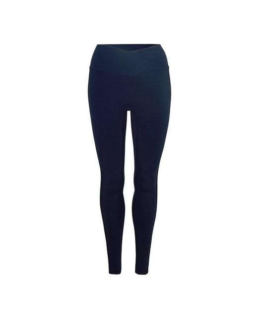 The Couture Club Blue Sculpting Stretch Crossover Leggings