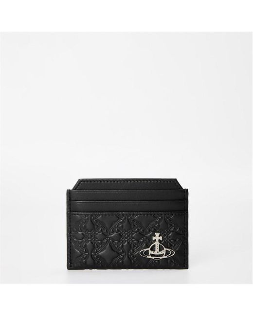 Vivienne Westwood Black Embossed Saturn Orb Cardholder for men
