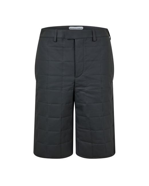 Bottega Veneta Gray Leather Shorts for men