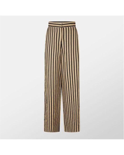 Max Mara Metallic Cestino Striped Palazzo Trousers