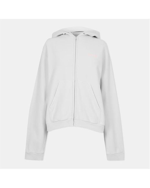 Balenciaga White Bal Zip Hoodie