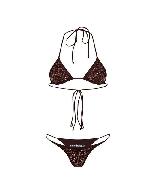 Mars the Label White Rhinestone Bikini Set