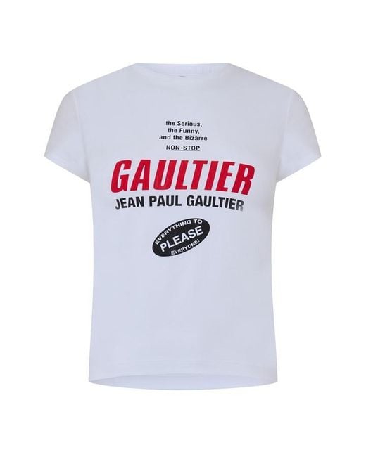 Jean Paul Gaultier White Jpg Jsy Tee Printed Ld64